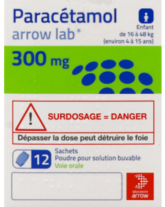 Arrow Paracétamol 300mg Poudre Solution Buvable Sachets x12
