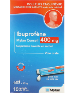 Ibuprofene Mylan Conseil 400mg Sachet 10ml x10