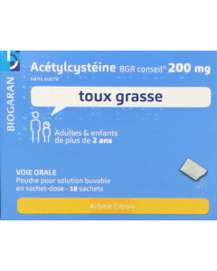 Acetylcysteine Bgr Conseil 200mg Sans Sucre Poudre Pour Solution Buvable Sachet 18