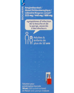Biogaran Conseil Amylmetacresol Alcool Dichlorobenzylique Lidocaine Spray 20ml