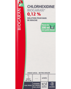 Biogaran Chlorhexidine 0.12% Solution Pour Bain De Bouche 200ml