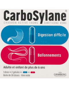 Carbosylane Gélules 30 Ballonnement + 30 Digestion Difficile