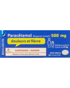 Biogaran Paracétamol 500mg Comprimés x16