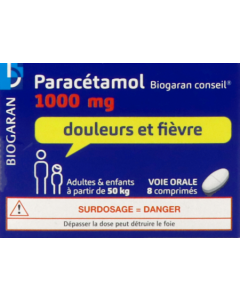 Biogaran Paracétamol 1000mg Comprimés x8
