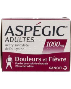 Aspégic Adultes 1000mg 20 sachets