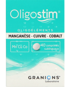 Oligostim Manganèse Cuivre Cobalt Comprimés Sublinguals x40