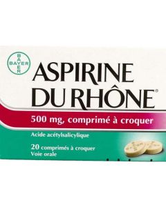 Aspirine du Rhône 500mg 20 comprimés à croquer