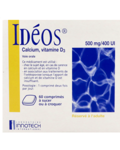 Idéos 500mg/400ui Comprime à Croquer x60