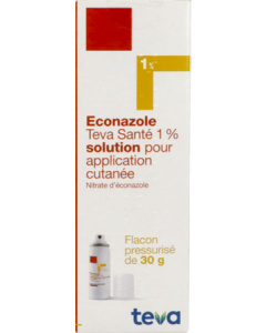 TEVA Econazole 1% Solution Pour Application Cutanée 30g