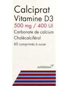 Calciprat Vitamine D3 500mg/400ui Comprimés à Sucer x60