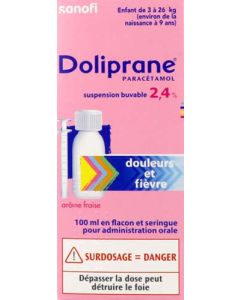 Doliprane 2.4% Sans Sucre Suspension Buvable 100ml