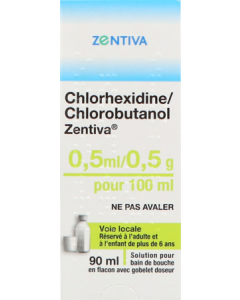 Zentiva Chlorhexidine Chlorobuta Bain de Bouche 90ml