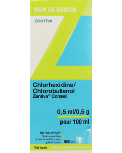 Zentiva Chlorhexidine Chlorobuta Bain De Bouche 500ml