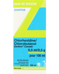 Zentiva Chlorhexidine Chlorobutanol Bain de Bouche 200ml