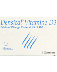 Densical Vitam D3 500mg/400ui Comprimés à Sucer x60