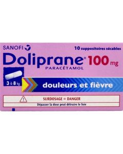Doliprane 100mg 10 suppositoires