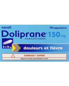 Doliprane 150mg 10 suppositoires