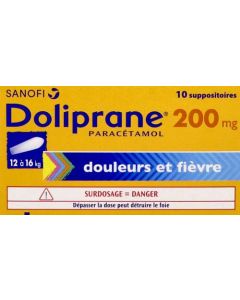Doliprane 200mg 10 suppositoires