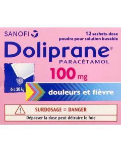 Doliprane 100mg 12 sachets