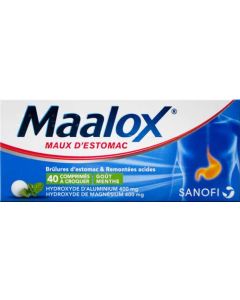 Maalox Maux Estomac Comprimés à Croquer Menthe x40