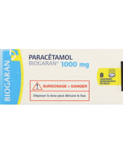 Biogaran Paracétamol 1g Comprimés Effervescents Sécables x8