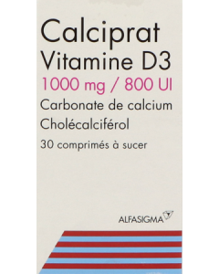 Calciprat Vitamine D3 1000mg/800ui Comprimés à Sucer x30
