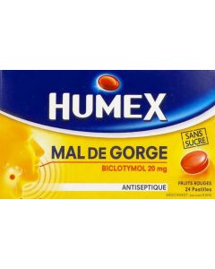 Humex Mal de Gorge Fruits Rouges 24 pastilles