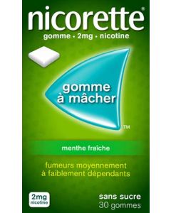 Nicorette Menthe Fraîche 2mg Sans Sucre 30 Gommes