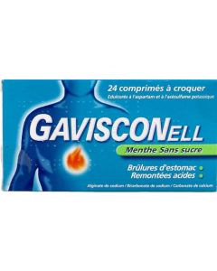 GaviscoNell Menthe Sans Sucre 24 comprimés à croquer