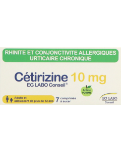 Eg Labo Cétirizine 10mg Comprime à Sucer x7