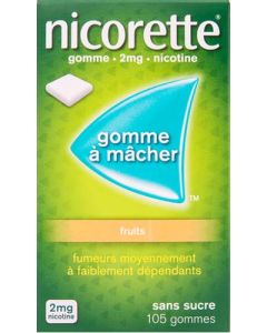 Nicorette Fruits 2mg Sans Sucre 105 Gommes
