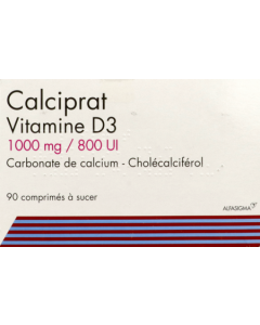 Calciprat Vitamine D3 1000mg/800ui Comprime à Sucer x90