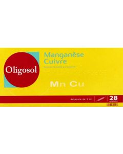 Oligosol Manganese Cuivre 28 Ampoules