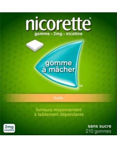 Nicorette Fruits 2mg Sans Sucre 210 Gommes