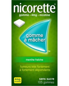 Nicorette Menthe Fraîche 4mg Sans Sucre 105 Gommes