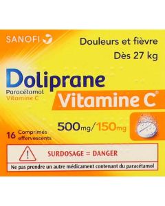Doliprane Vitamine C 500mg/150mg 16 Comprimés Effervescents