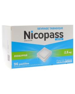 Nicopass 1,5mg Sans Sucre Eucalyptus 96 pastilles