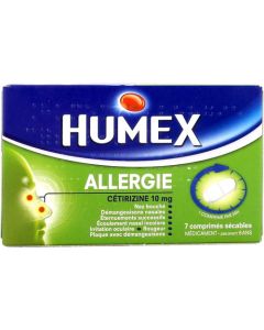 Humex Allergie Cetirizine 10mg 7 comprimés