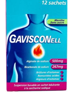 GaviscoNell Menthe Sans Sucre Suspension Buvable Sachets x12
