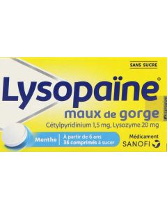 Lysopaïne Maux de Gorge 18 comprimé à sucer x2