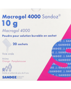 Sandoz Macrogol 4000 10g Poudre Pour Solution Buvable Sachets x20