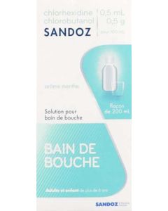Sandoz Chlorhexidine/Chlorobutanol Bain de Bouche 200ml