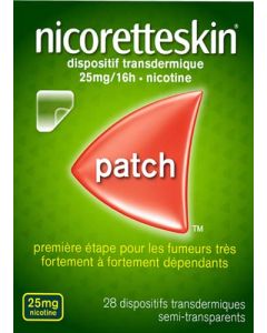 NicoretteSkin 25mg/16h Dispositifs Transdermiques x28