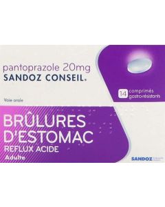 Sandoz Pantoprazole 20mg 14 comprimés