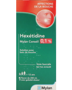 Mylan Conseil Hexétidine 0.1% Bain de Bouche 200ml
