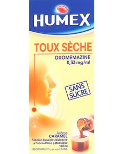 Humex Toux Sèche Oxomémazine 0,33mg/ml Sirop Sans Sucre 150ml