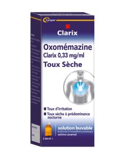 Clarix Toux Sèche Oxomémazine 0,33mg/ml Sans Sucre Sirop 150ml