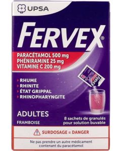 Fervex État Grippal Adultes Framboise 8 sachets
