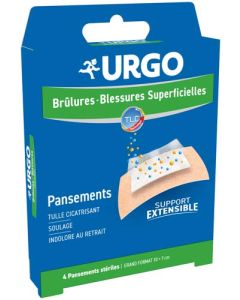 Urgo Pansements Brûlures Blessures Superficielles Tulle Lipidocolloïde Grand Format x4