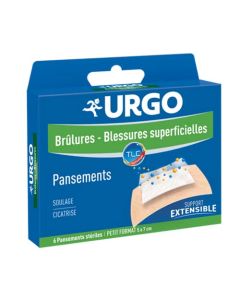 Urgo Pansements Brûlures Blessures Superficielles Tulle Lipidocolloïde Petit Format x6